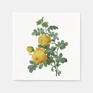 Vintage yellow rose painting napkin
