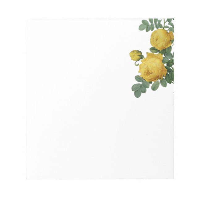 Vintage yellow rose painting notepad (Front)