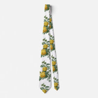Vintage yellow rose painting tie