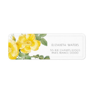 VINTAGE YELLOW ROSE RETURN ADDRESS LABELS