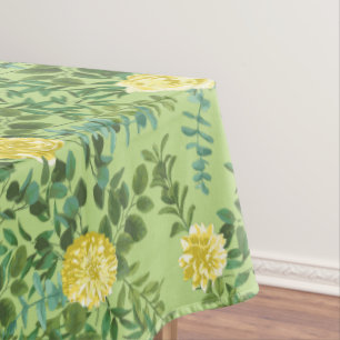 Vintage Yellow Rose Wedding Tablecloth