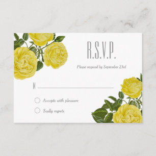 Vintage Yellow Roses RSVP