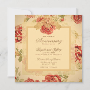 Vintage yellow rustic red rose custom wedding save the date