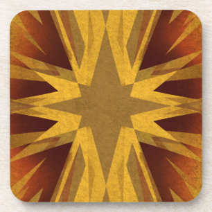Vintage yellow starburst coaster