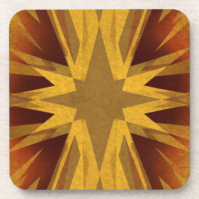 Vintage yellow starburst coaster (Front)