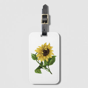 Vintage Yellow Sunflower Luggage Tag