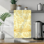 Vintage yellow toile de jouy printed tea towel<br><div class="desc">Vintage yellow toile de jouy printed kitchen towel. This toile de jouy vintage kitchen towel is inspired by the exquisite designs of french countryside scenes. The beautiful, classy, sophisticated Toile prints are an all time rage at the moment, The designs are classic and romantic with stylish colours. The perfect gift...</div>