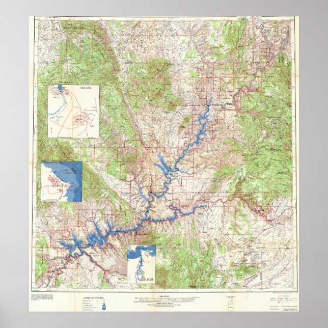 Vintage Yellowstone Grand Canyon Map 1969 Poster (Front)