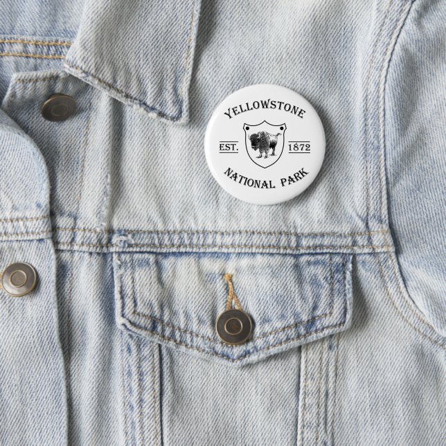Vintage Yellowstone National Park 6 Cm Round Badge (In Situ)