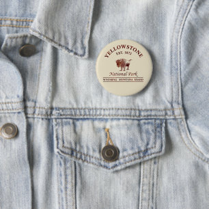 Vintage Yellowstone National Park 6 Cm Round Badge