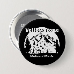 Vintage Yellowstone National Park 7.5 Cm Round Badge