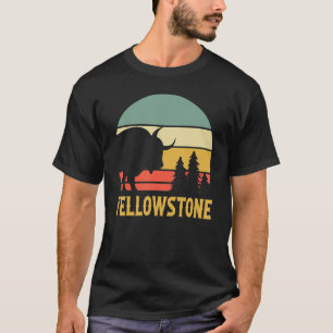 Vintage Yellowstone National Park Buffalo Retro Su T-Shirt