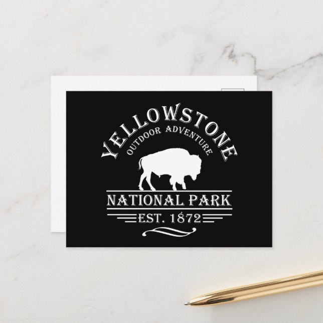 Vintage Yellowstone National Park Holiday Postcard (Front/Back In Situ)
