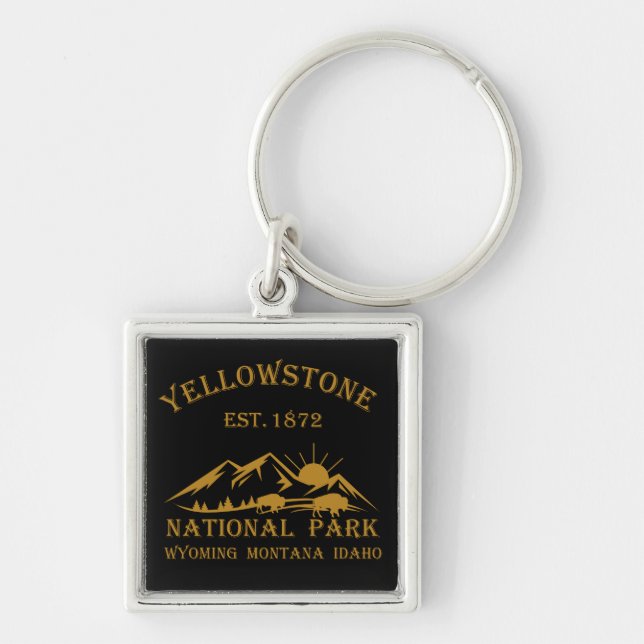 Vintage Yellowstone National Park Key Ring (Front)