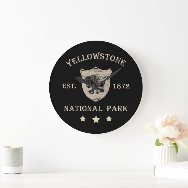 Vintage Yellowstone National Park Large Clock (Home)