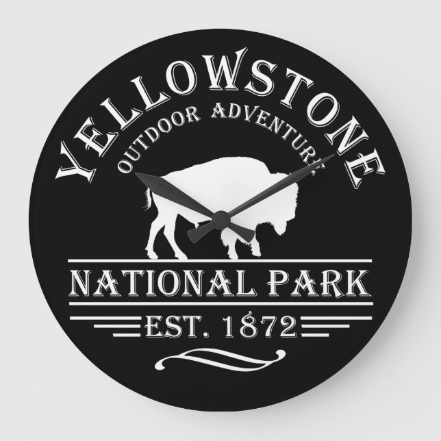 Vintage Yellowstone National Park Large Clock (Front)