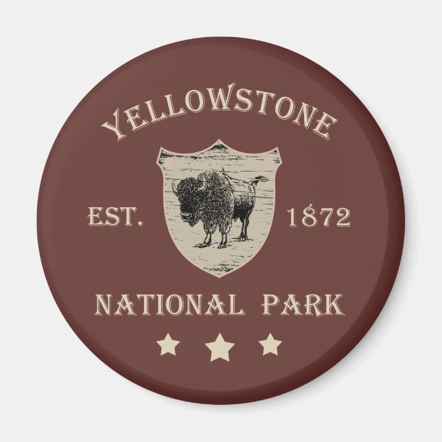 Vintage Yellowstone National Park Magnet (Front)
