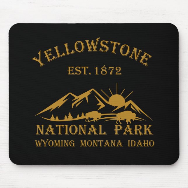 Vintage Yellowstone National Park Mouse Pad (Front)