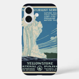 Vintage Yellowstone National Park Old Faithful iPhone 16 Case