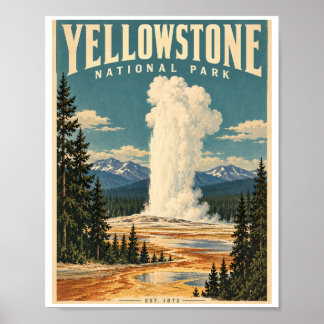 Vintage Yellowstone National Park Poster