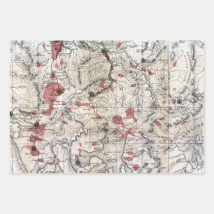 Vintage Yellowstone National Park Topographical Wr Wrapping Paper Sheet