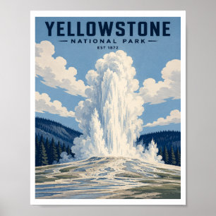 Vintage Yellowstone National Park Travel Poster