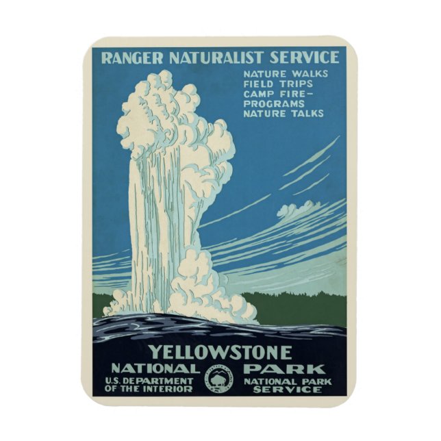 Vintage Yellowstone Park Poster Magnet (Vertical)