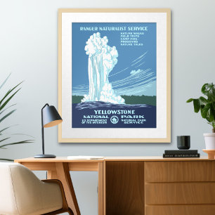 Vintage Yellowstone WPA Travel Poster
