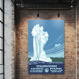 Vintage Yellowstone WPA Travel Poster