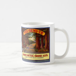 Vintage Yo-Semi-Te Orange Label Coffee Mug