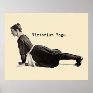 Vintage Yoga Woman Doing Upward Facing Dog Pose Poster