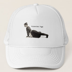 Vintage Yoga Woman Doing Upward Facing Dog Pose Trucker Hat