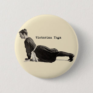 Vintage Yoga Woman Up Dog Antique 6 Cm Round Badge