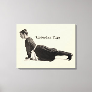 Vintage Yoga Woman Up Dog Antique Canvas Print