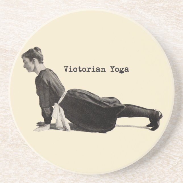 Vintage Yoga Woman Up Dog Antique Coaster (Front)