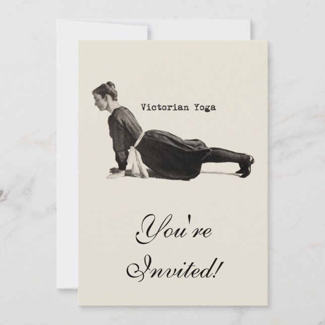 Vintage Yoga Woman Up Dog Antique Invitation (Front)