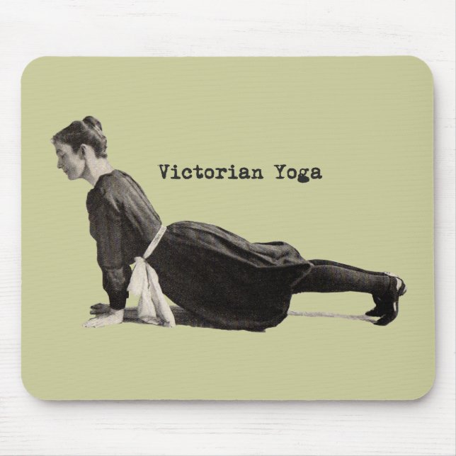 Vintage Yoga Woman Up Dog Antique Mouse Pad (Front)