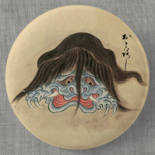 Vintage Yokai Otoroshi (Japanese Scroll) 6 Cm Round Badge