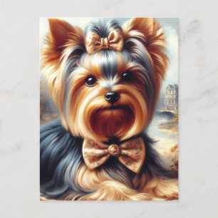 Vintage Yorkshire Terrier Painting Postcard