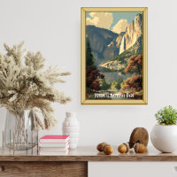 Vintage Yosemite National Park River Retro Hiking