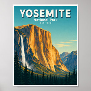 Vintage Yosemite National Park Travel Poster