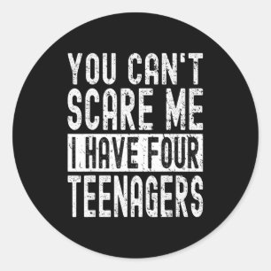 Vintage You Can't E Me I Have Four Teenagers Funny Classic Round Sticker