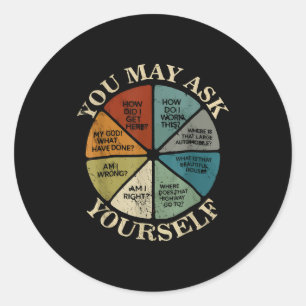 Vintage You May Ask Yourself Once In A Lifetime E Classic Round Sticker