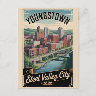 Vintage Youngstown Ohio Retro Travel Postcard