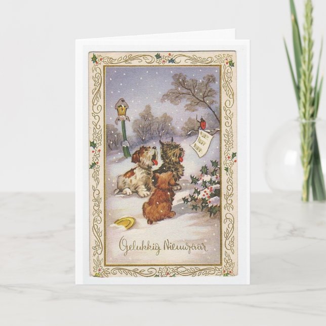 Vintage Yule Holiday Card (Front)