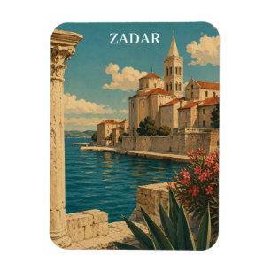 Vintage Zadar Croatia Adria Coast Travel Magnet