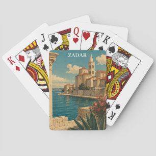 Vintage Zadar Croatia Adria Coast Travel Playing Cards