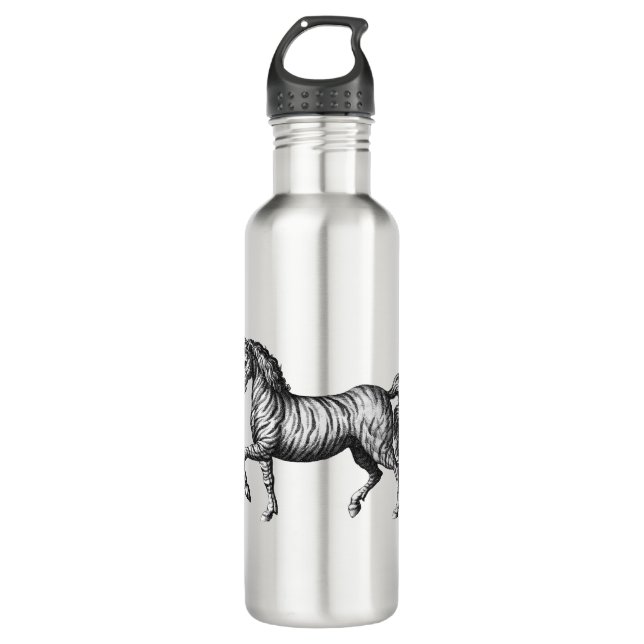 Vintage Zebra 710 Ml Water Bottle (Front)