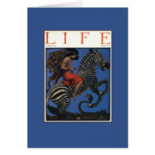 Vintage Zebra Art Nouveau Woman Life 1922