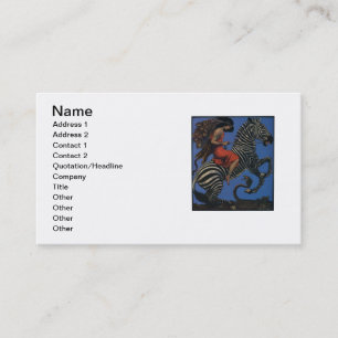 Vintage Zebra Art Nouveau Woman Life 1922 Business Card